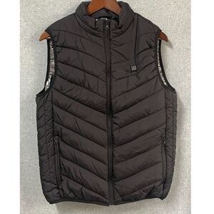 Women’s XL Black Heated Puffer Vest USB Quilted Zip Pockets Tested
